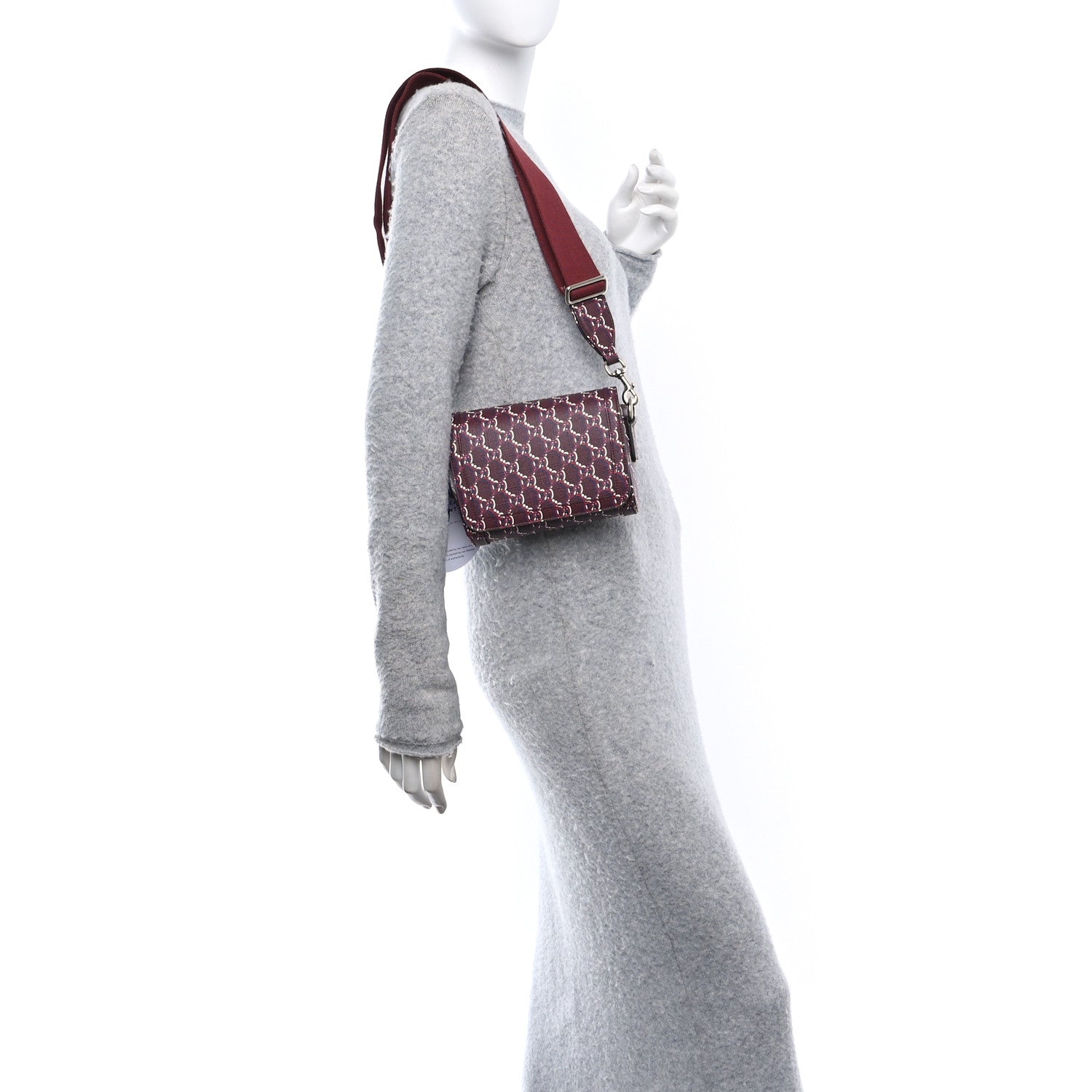 Gucci GG Shadow Monogram Super Mini Shoulder Bag Rosso Ancora Red 2 of 10