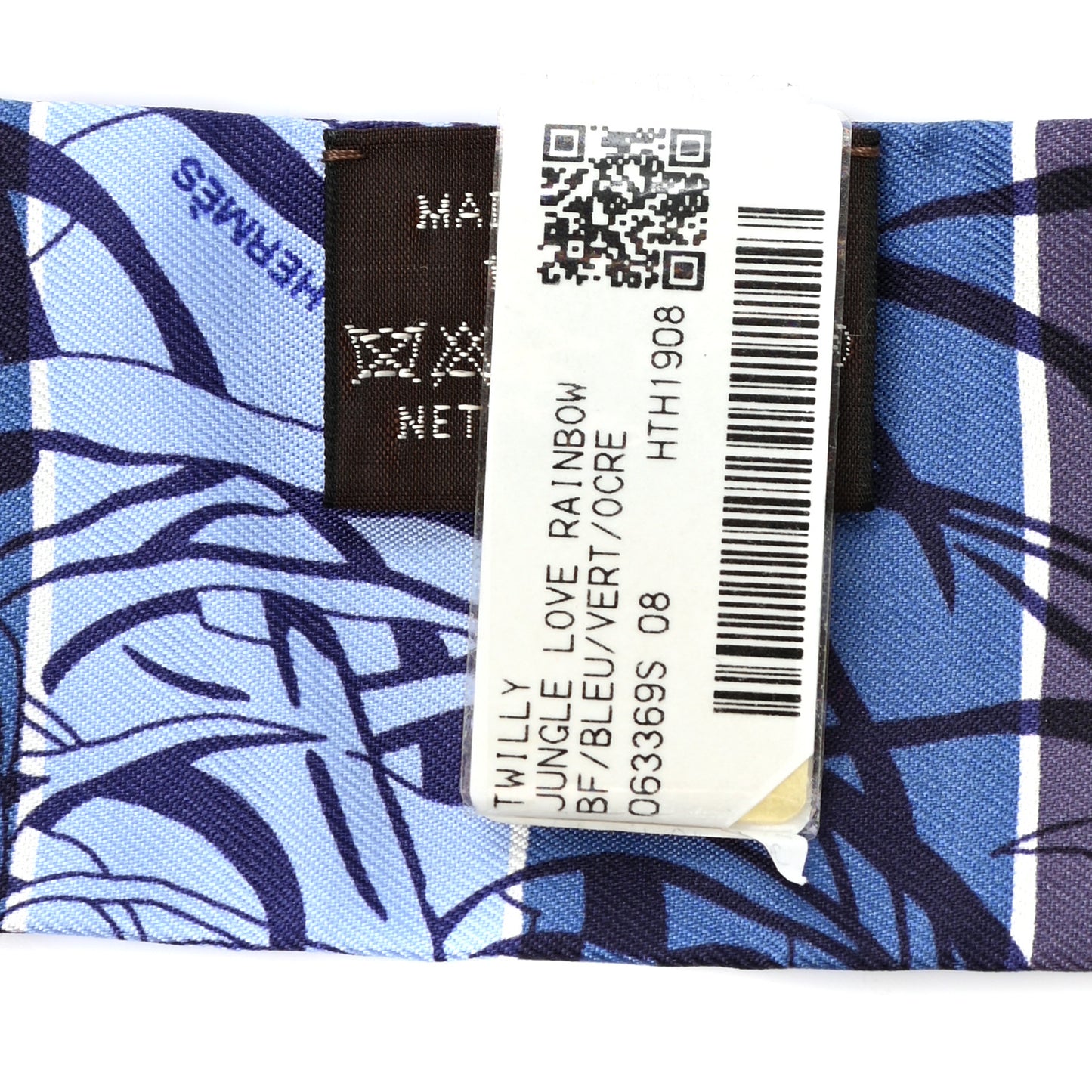 Silk Jungle Love Rainbow Twilly Bleu Vert Ocre