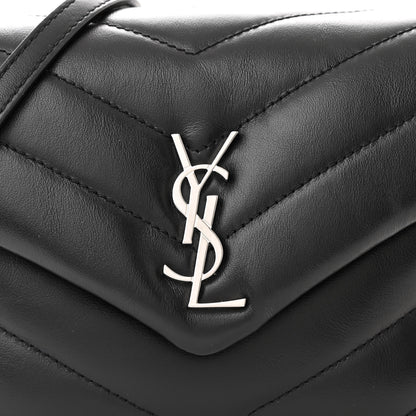Saint Laurent Calfskin Y Quilted Monogram Toy Loulou Crossbody Bag Black 9 of 11