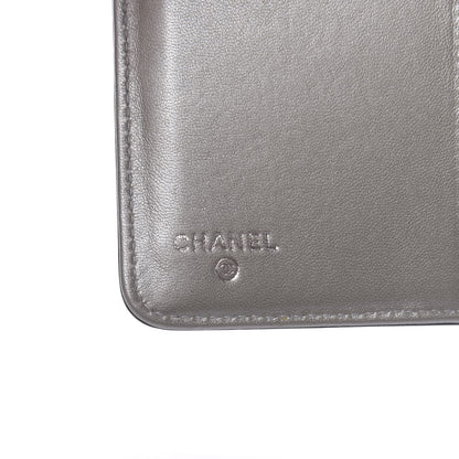 Chanel Lambskin Camellia Embossed Zipped Pocket Wallet Black 6 of 9