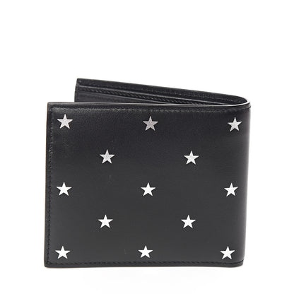Saint Laurent Calfskin Star Print Bi-Fold Wallet Black 9 of 12