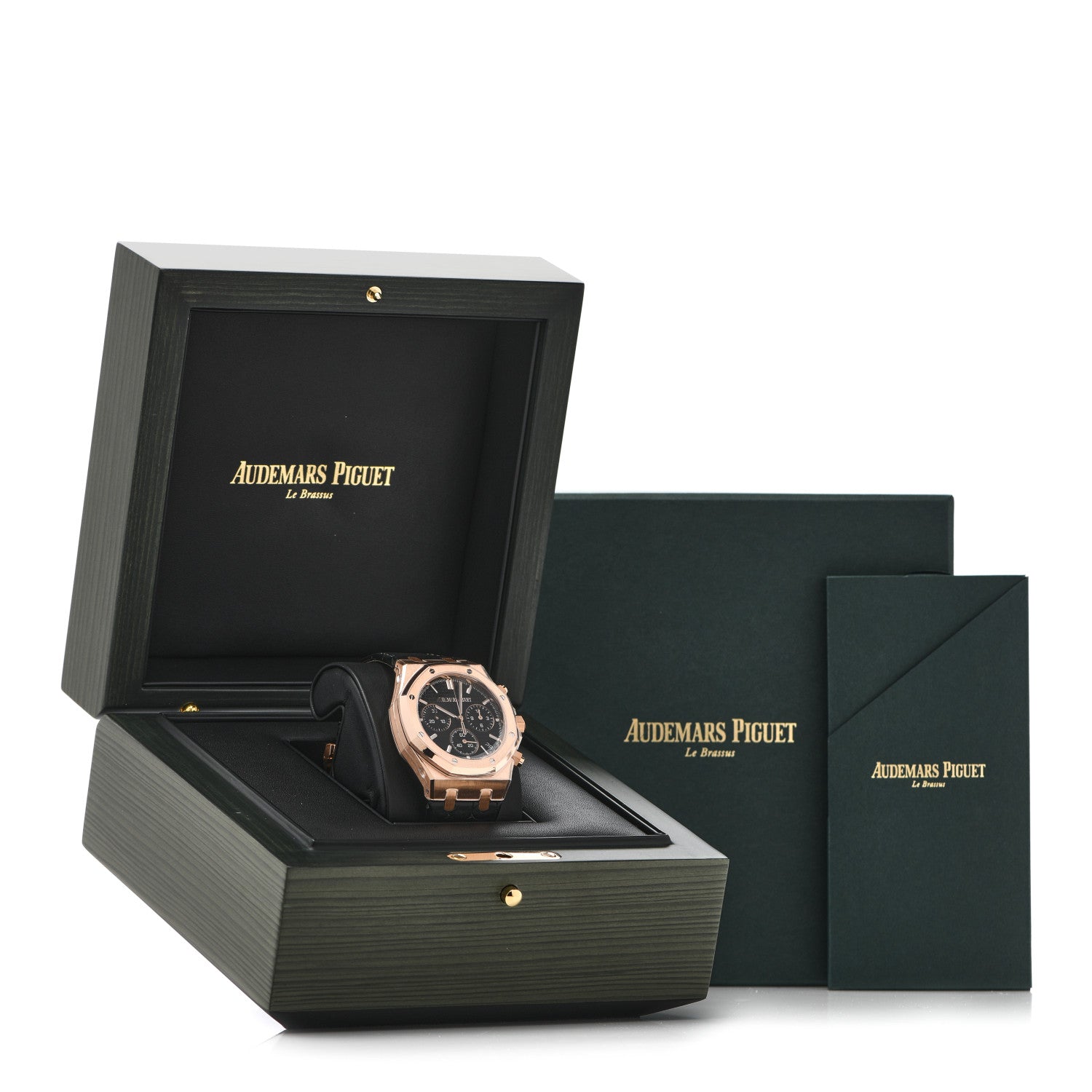 Audemars Piguet 18K Rose Gold Alligator 41mm Royal Oak Chronograph 50th Anniversary Automatic Watch Black 26240OR.OO.D002CR.01 5 of 5