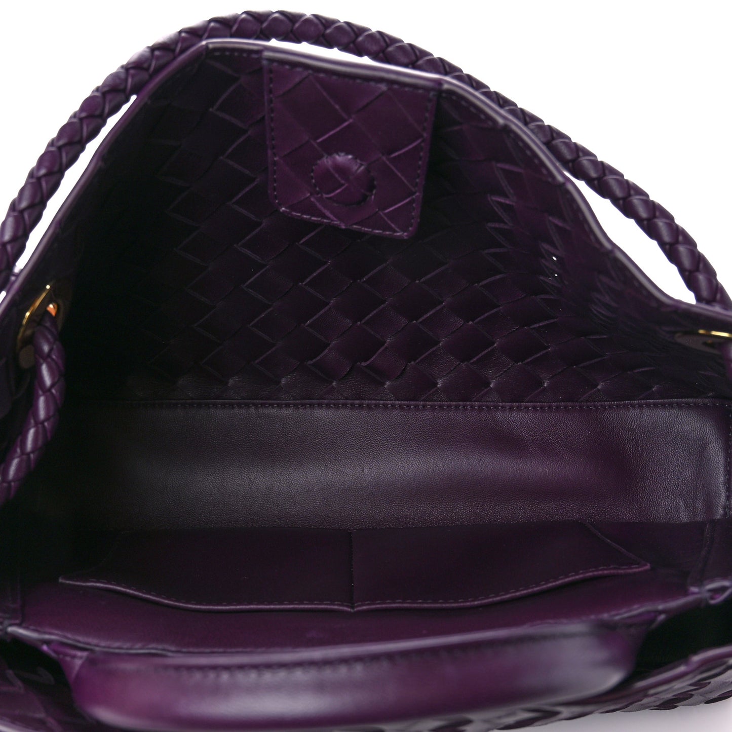Nappa Intrecciato Small East West Andiamo Shoulder Bag Dark Mystic