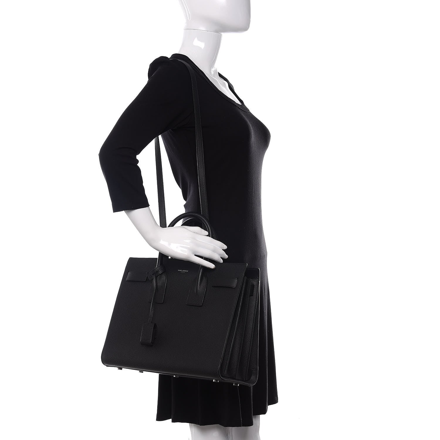 Saint Laurent Grained Calfskin Small Sac De Jour Black 2 of 11