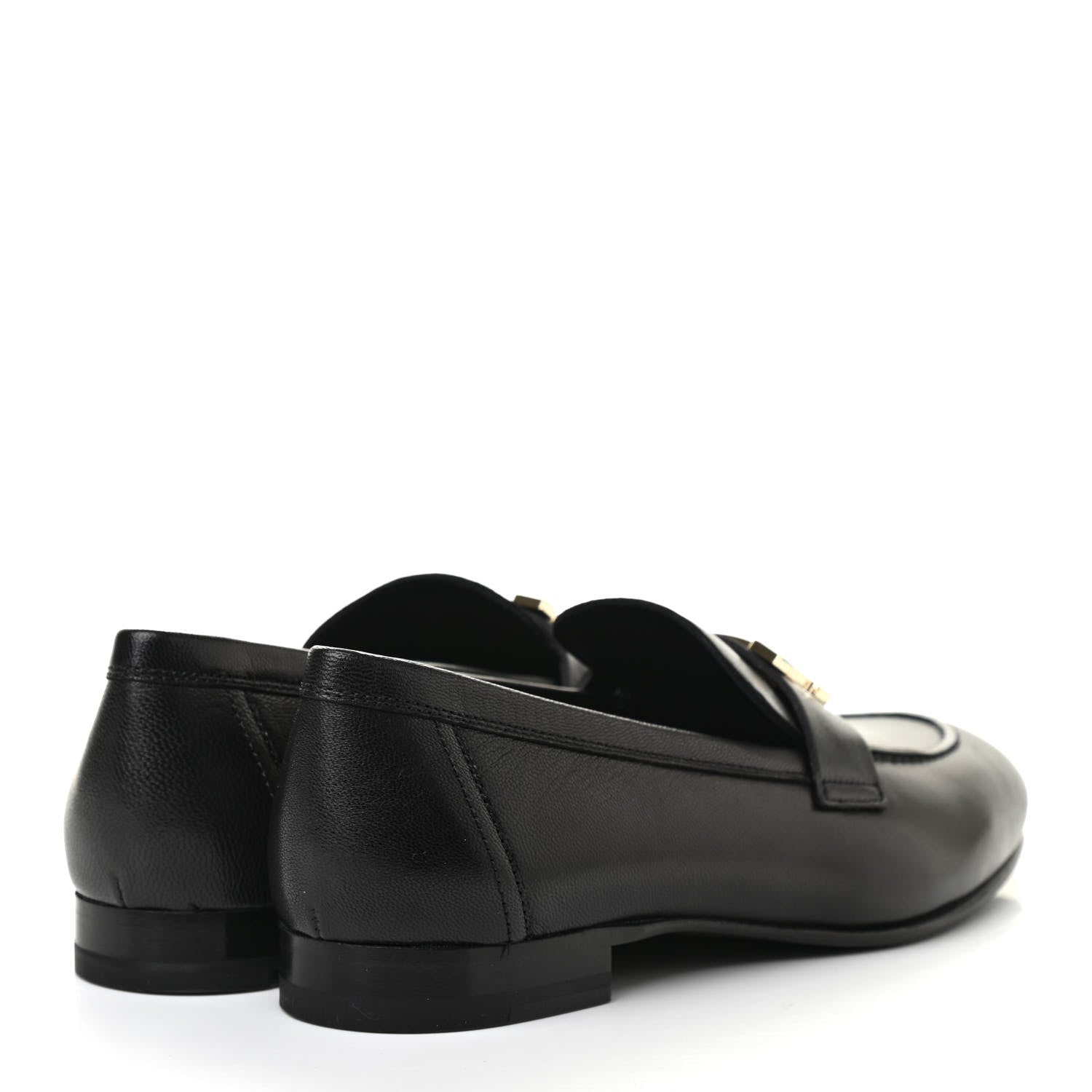 Hermes Goatskin Womens Paris Loafers 37 Black 4 of 8