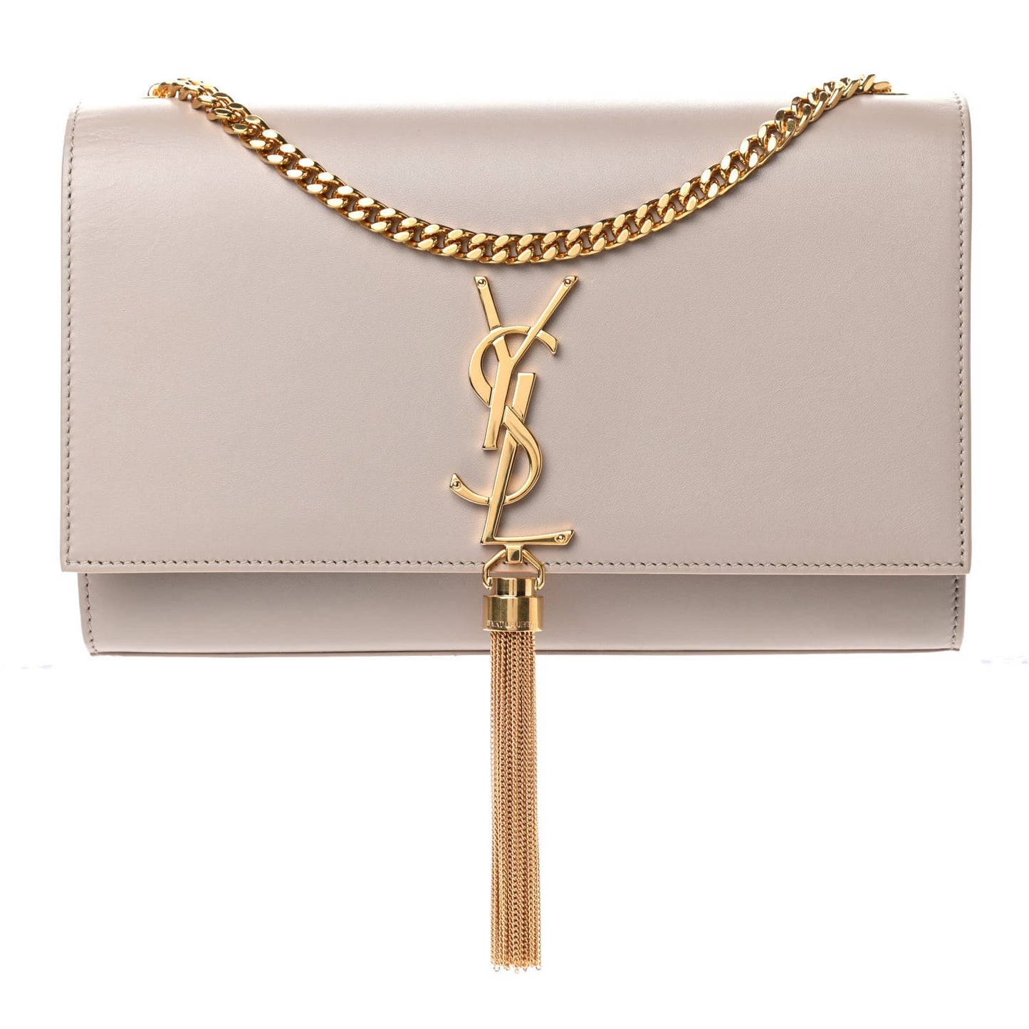 Smooth Calfskin Medium Classic Monogram Kate Tassel Satchel Nude Powder