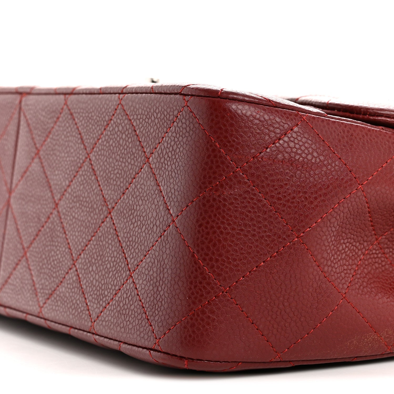 Chanel Caviar Quilted Jumbo Double Flap Dark Red 10 of 10