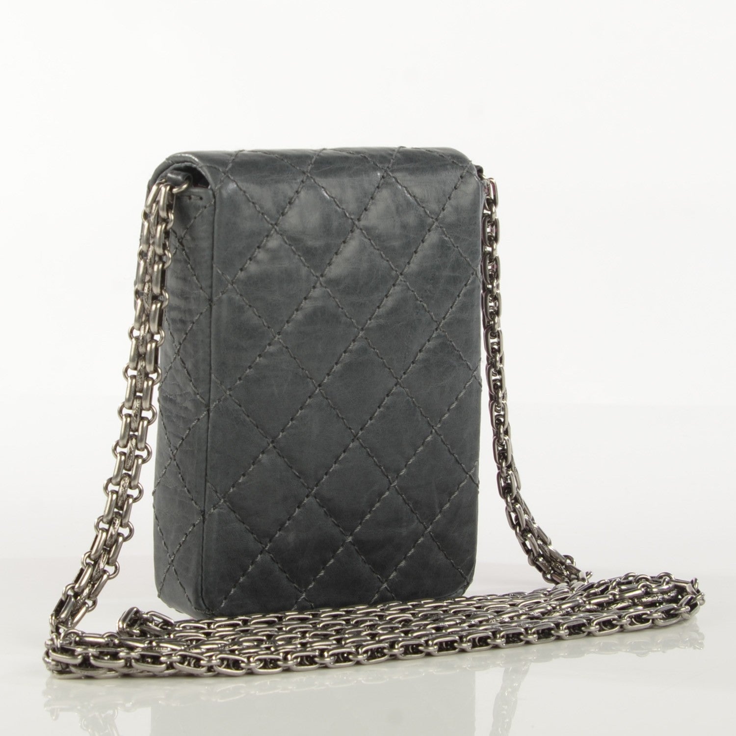 Chanel Calfskin Quilted 2.55 Reissue Phone Case Dark Grey 3 of 9