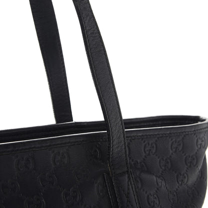 Gucci Guccissima Medium Zippered Shopping Tote Black 12 of 19