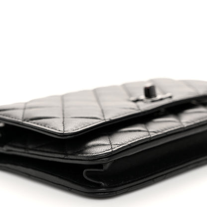 Chanel Lambskin Quilted Trendy CC Wallet On Chain WOC So Black 10 of 12