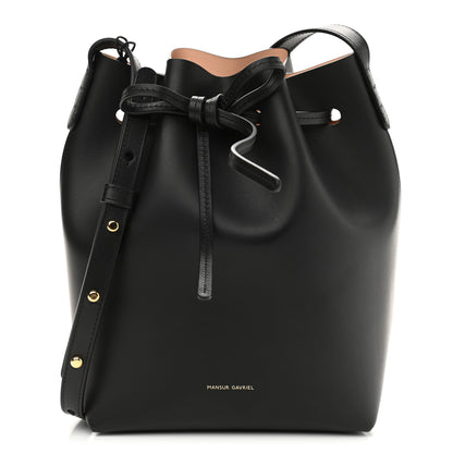 Mansur Gavriel Calfskin Mini Bucket Bag Black Ballerina 1 of 9