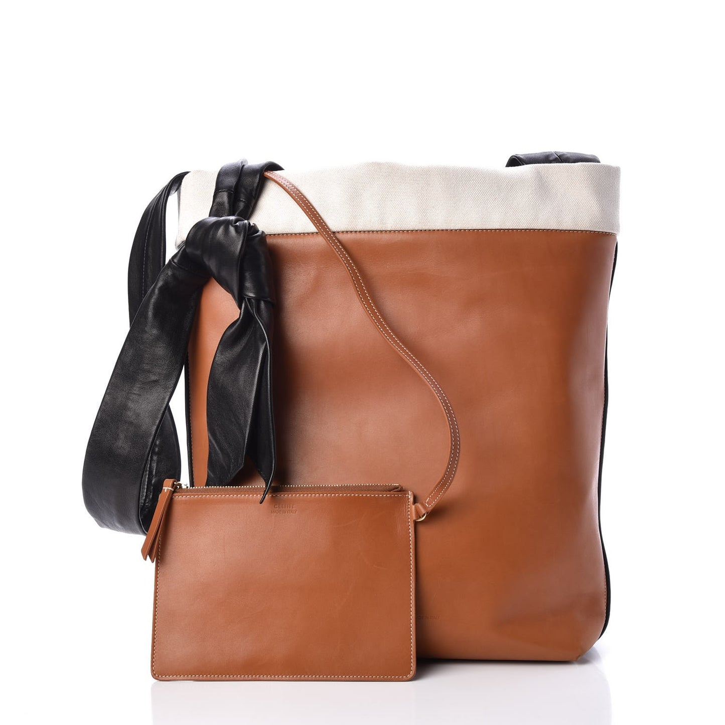 Lambskin Calfskin Band Twisted Cabas Tan