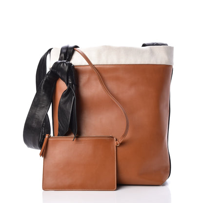 Celine Lambskin Calfskin Band Twisted Cabas Tan 3 of 18