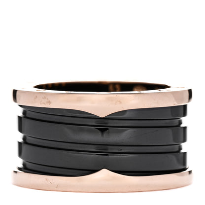 Bulgari 18K Rose Gold Black Ceramic B.Zero1 Four-Band Ring 53 6.25 1 of 5
