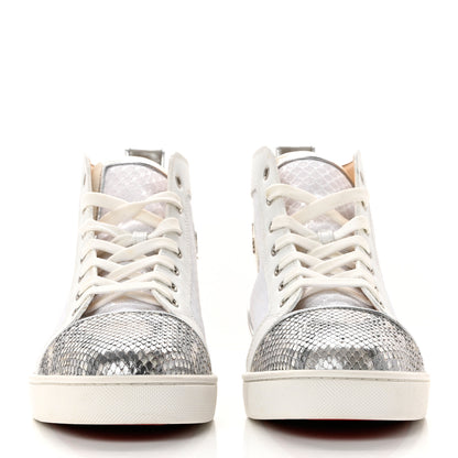 Christian Louboutin Snakeskin Mesh Mens Louis Orlato Flat Sneakers 43.5 Silver 2 of 9