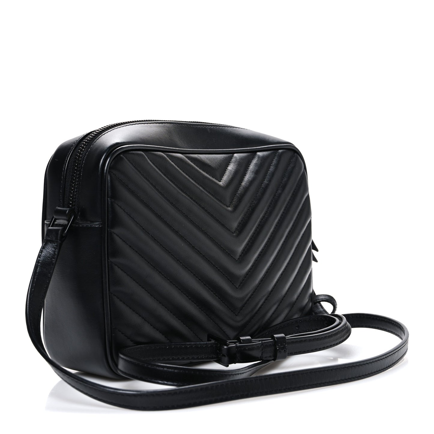 Calfskin Matelasse Monogram Monochrome Lou Camera Bag Black