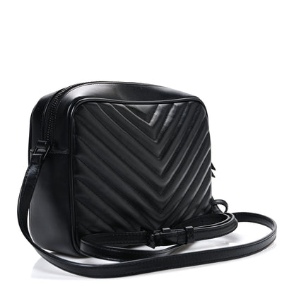 Saint Laurent Calfskin Matelasse Monogram Monochrome Lou Camera Bag Black 3 of 10