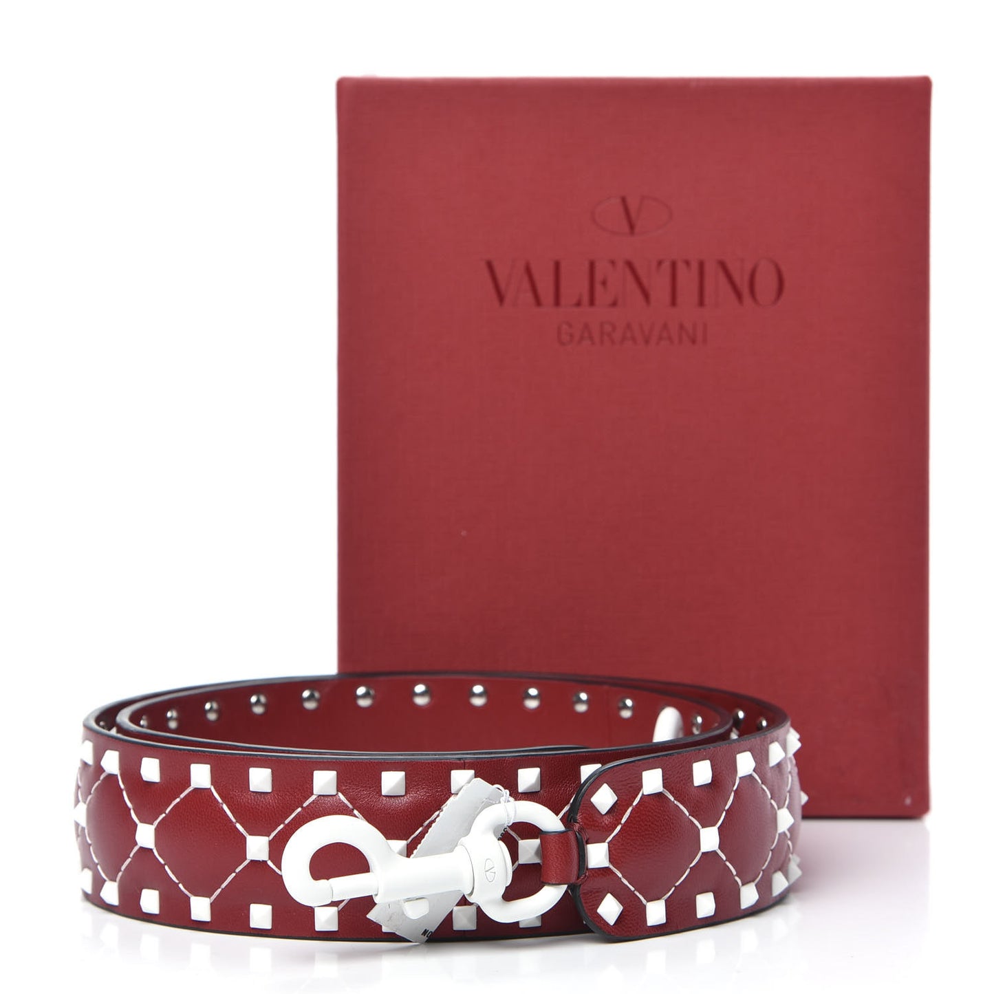 Lambskin Free Rockstud Spike Shoulder Strap Rosso Valentino