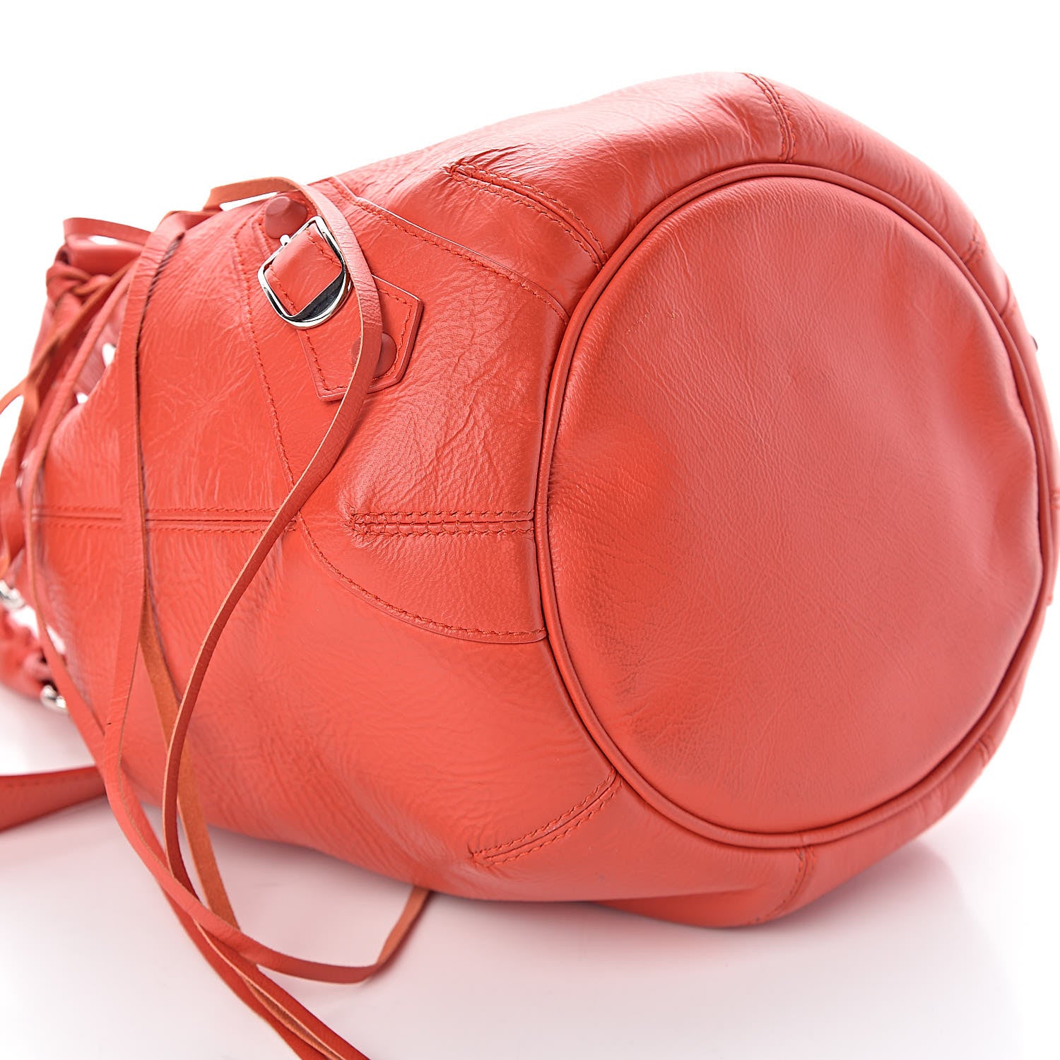 Balenciaga Matte Goatskin Rubber Covered Classic Hardware Mini Pompon Rouge Coquelicot Rouge Braise 8 of 10