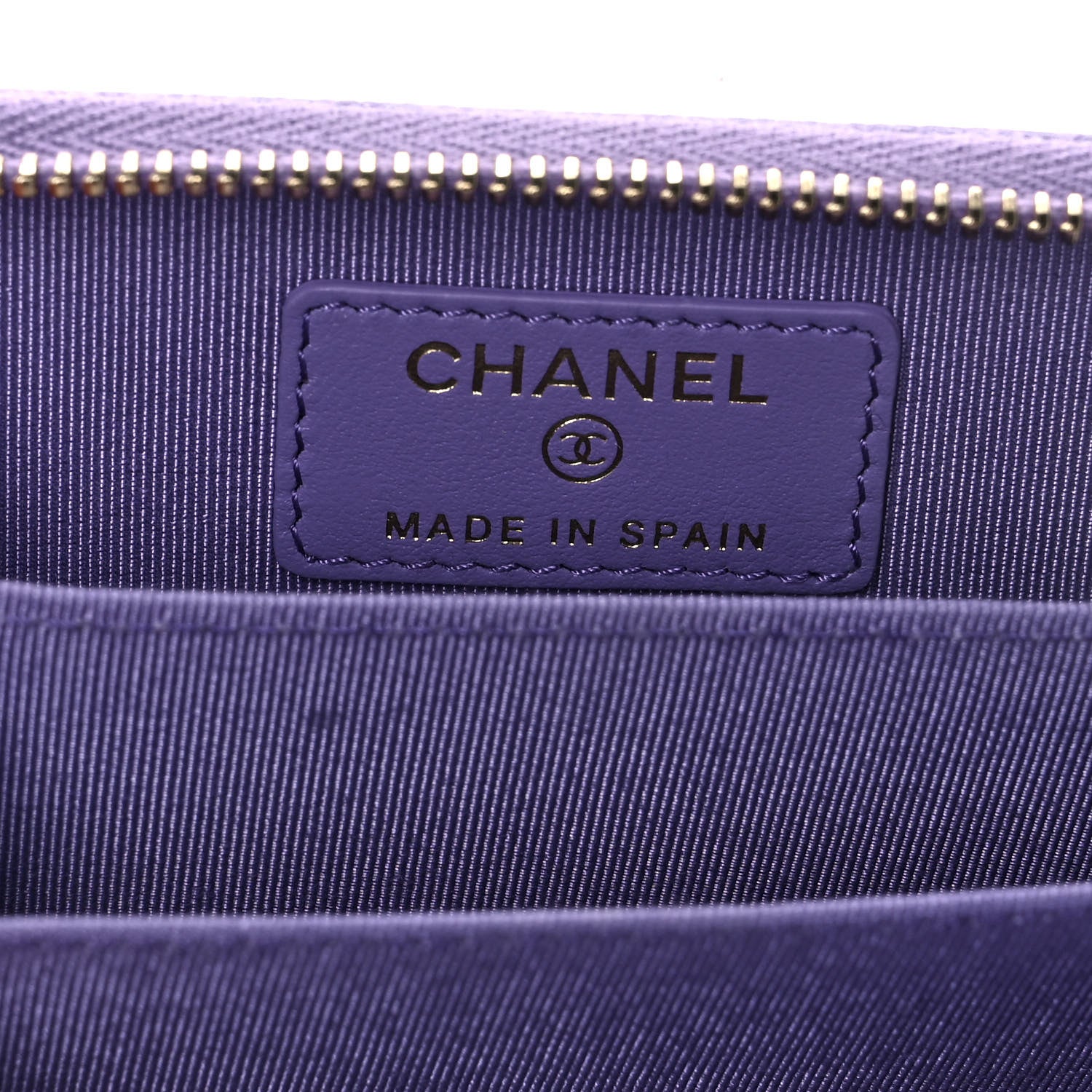 Chanel Caviar Quilted Zip Around Coin Purse Wallet Purple 6 of 10