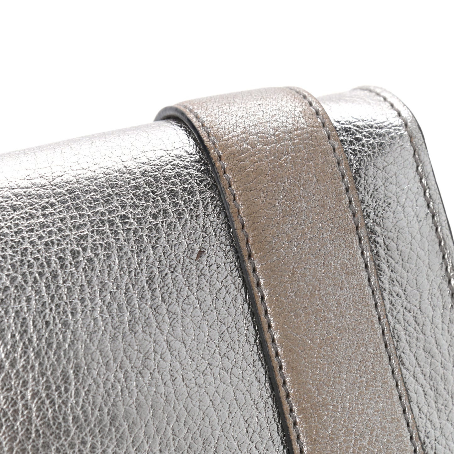Metallic Goatskin Madras Crystal Embellished Shoulder Bag Cromo