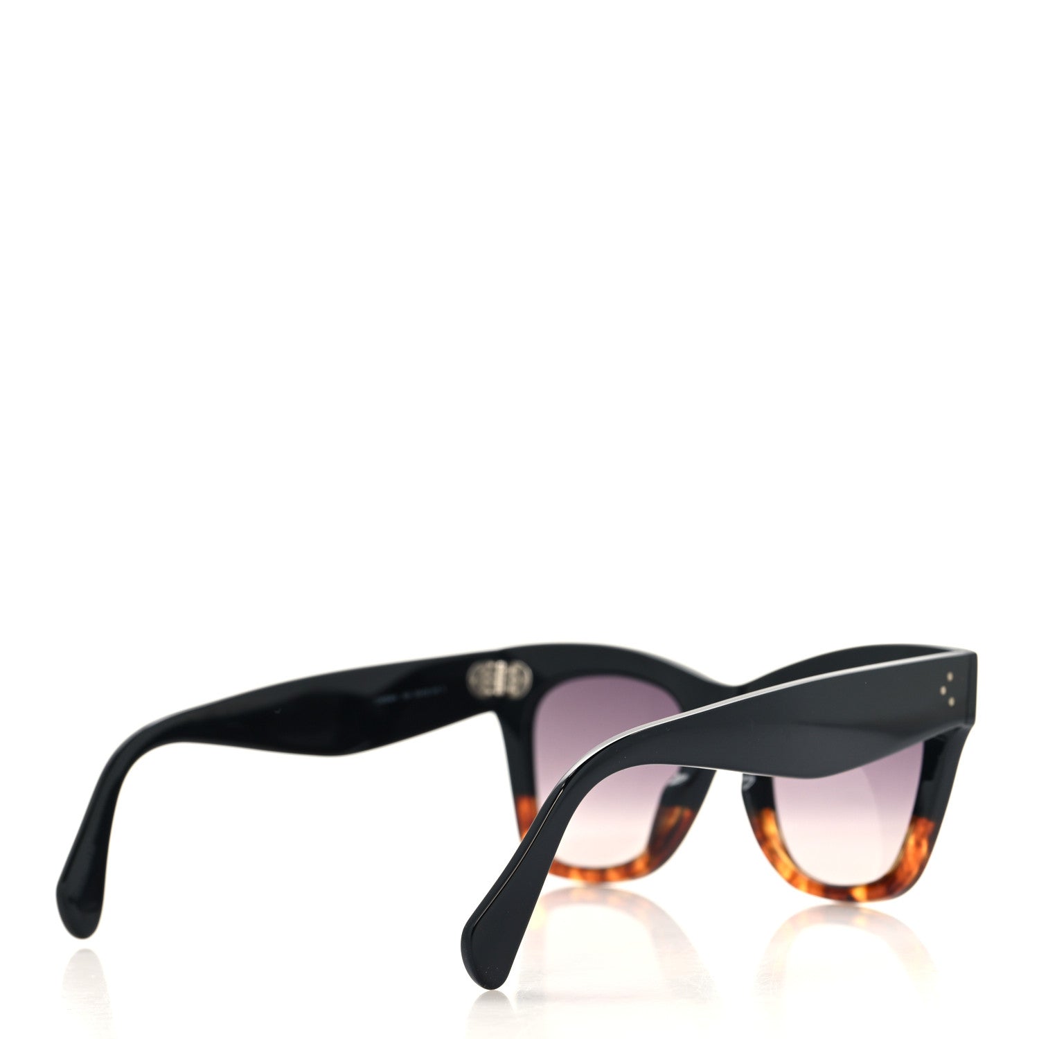 Celine Acetate Polarized Cat Eye Sunglasses CL4004IN Havana Black 4 of 8