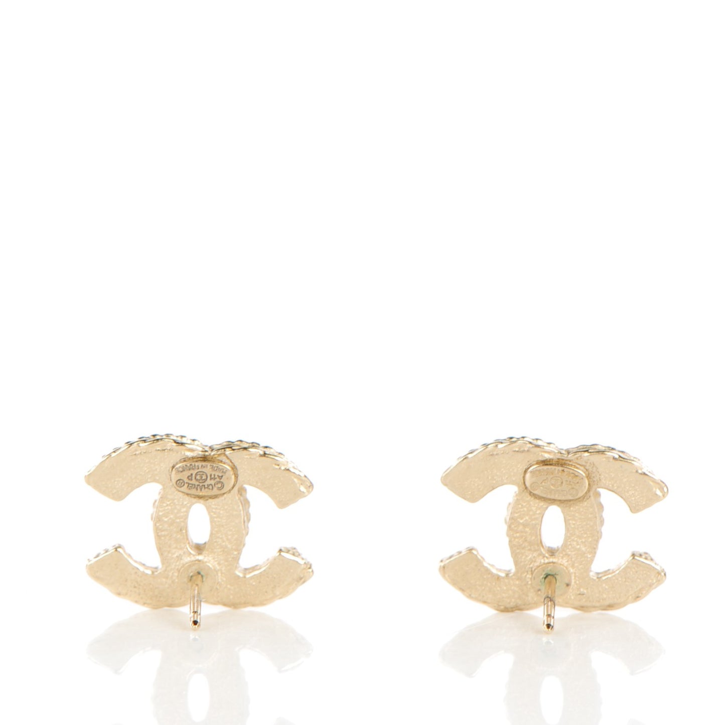 Enamel CC Earrings Gold Ivory