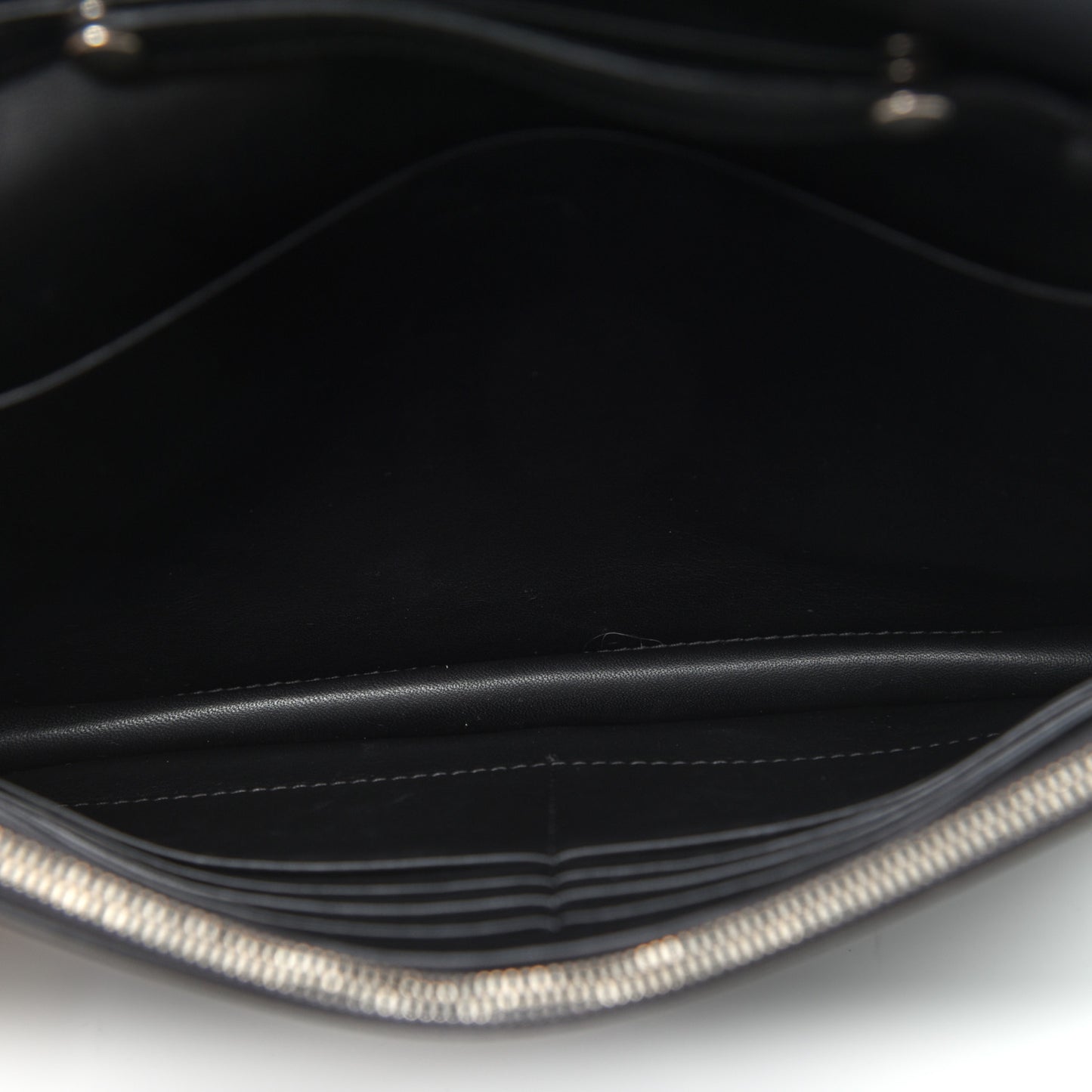 Smooth Lambskin Frame Evening Chain Clutch Black White