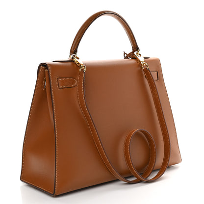 Hermes Courchevel Kelly Sellier 32 Gold 2 of 10