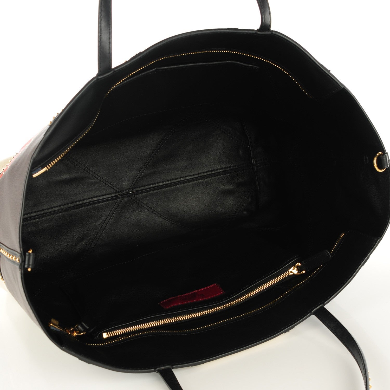 Valentino Garavani Calfskin Studded Colorblock Patchwork Tote 5 of 8