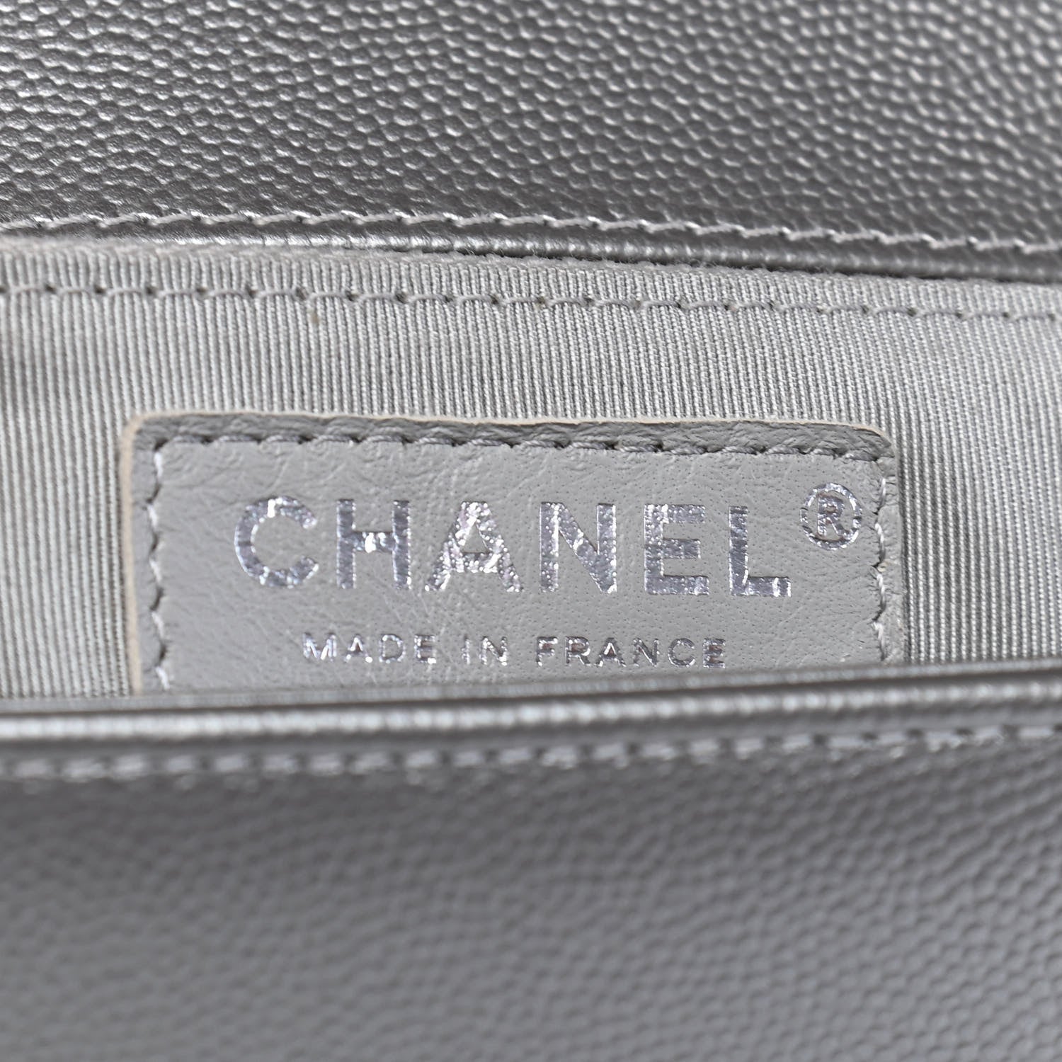 Chanel Metallic Caviar Quilted New Medium Boy Flap Silver 6 of 9