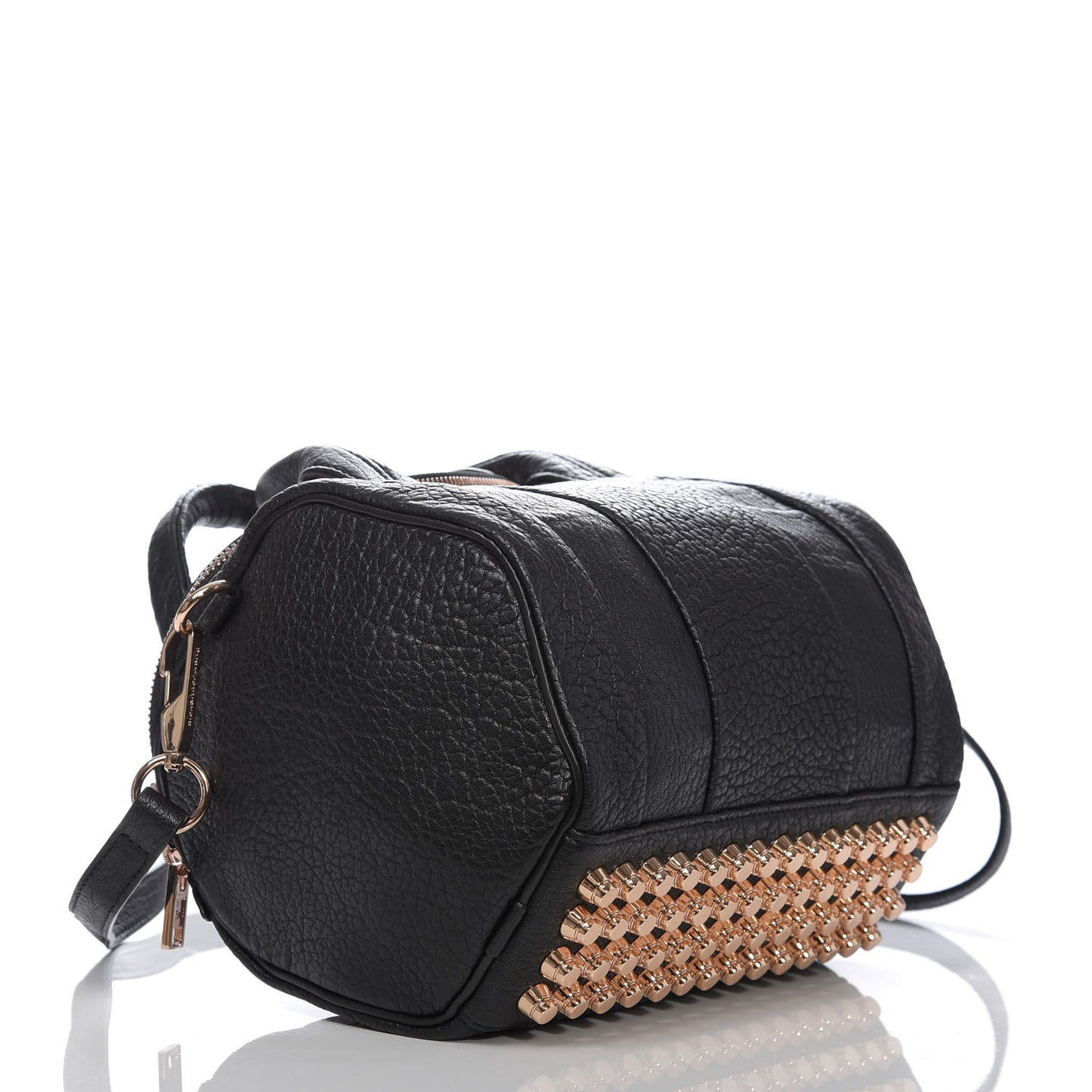 Pebbled Lambskin Rockie Black Rose Gold Hardware