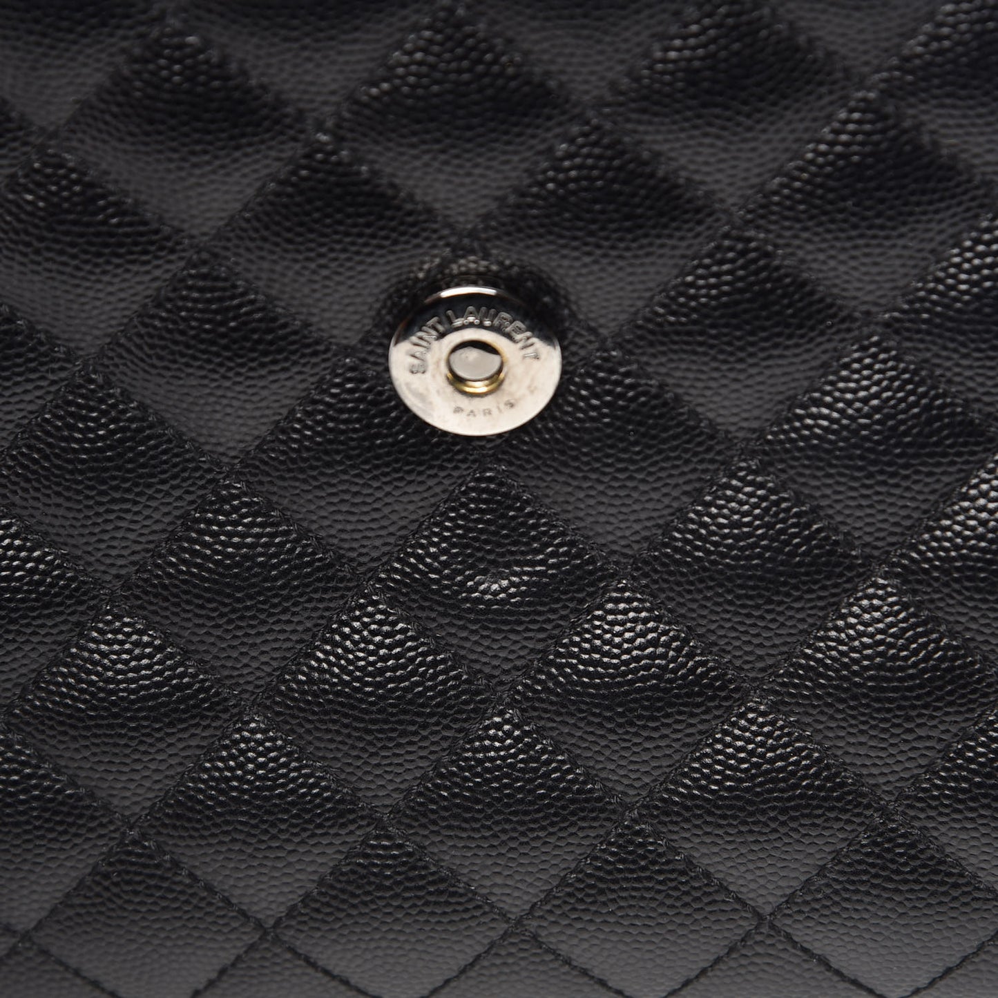 Grain De Poudre Textured Mixed Matelasse Large Triquilt Monogram Monochrome Satchel Black