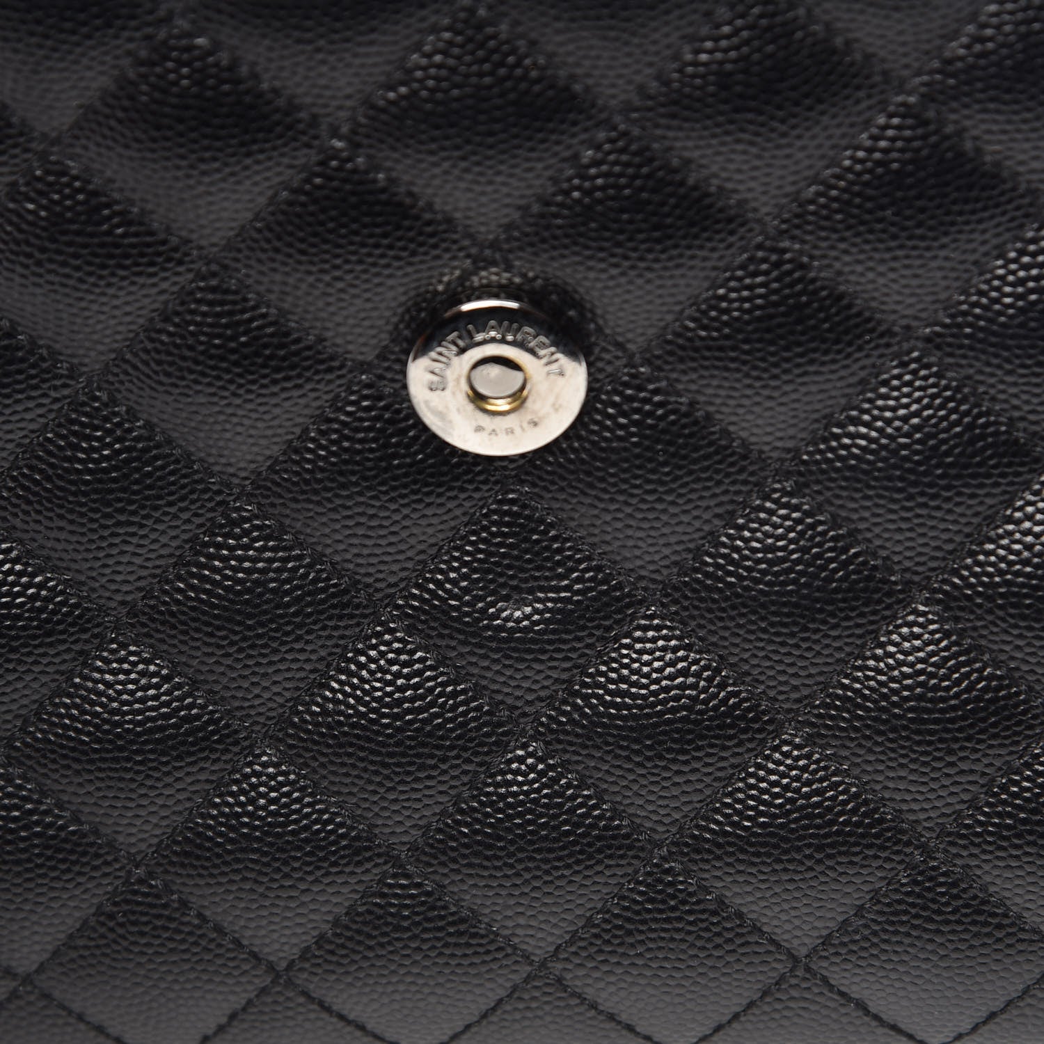 Saint Laurent Grain De Poudre Textured Mixed Matelasse Large Triquilt Monogram Monochrome Satchel Black 8 of 11