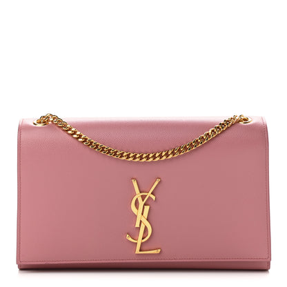 Saint Laurent Grain De Poudre Medium Classic Monogram Kate Satchel Dark Rose 1 of 8