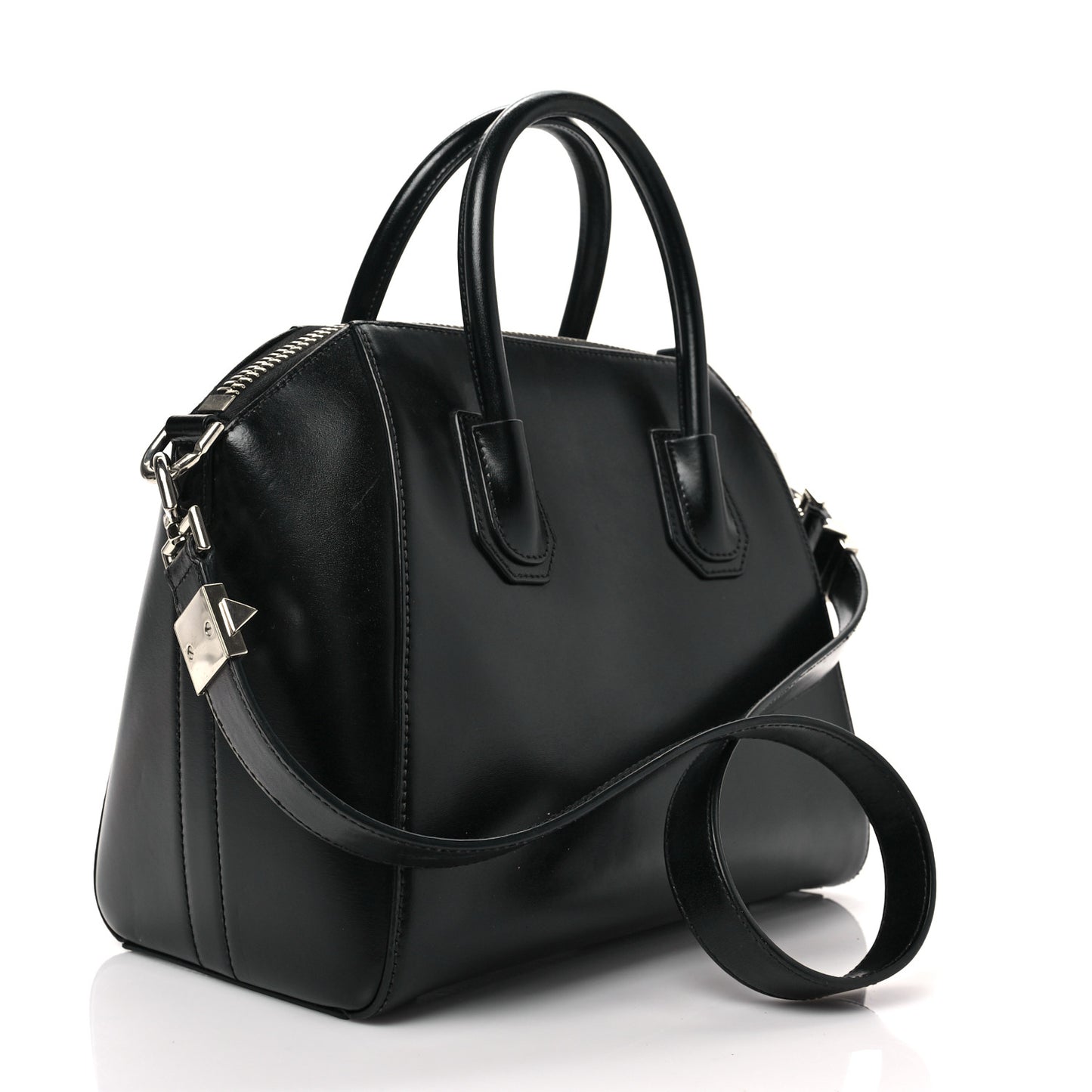 Shiny Lord Calfskin Small Antigona Black