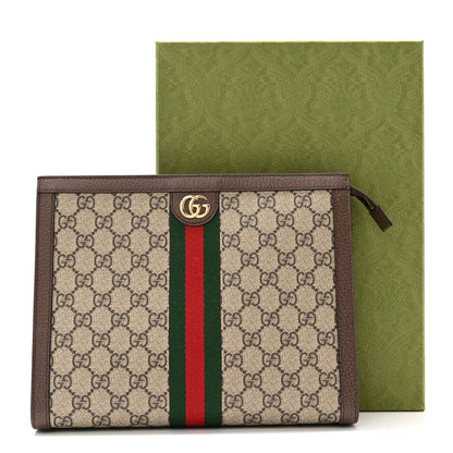 Gucci GG Supreme Monogram Web Ophidia Pouch Brown 10 of 10