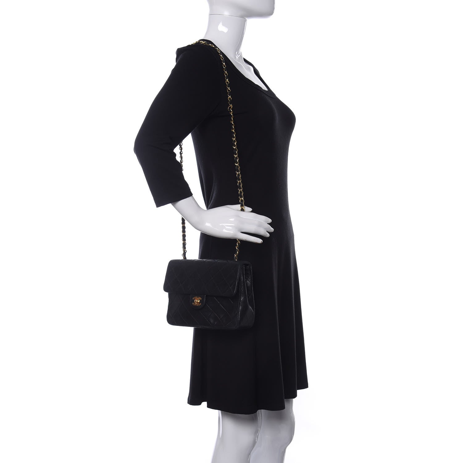 Chanel Lambskin Quilted Mini Square Flap Black 2 of 11