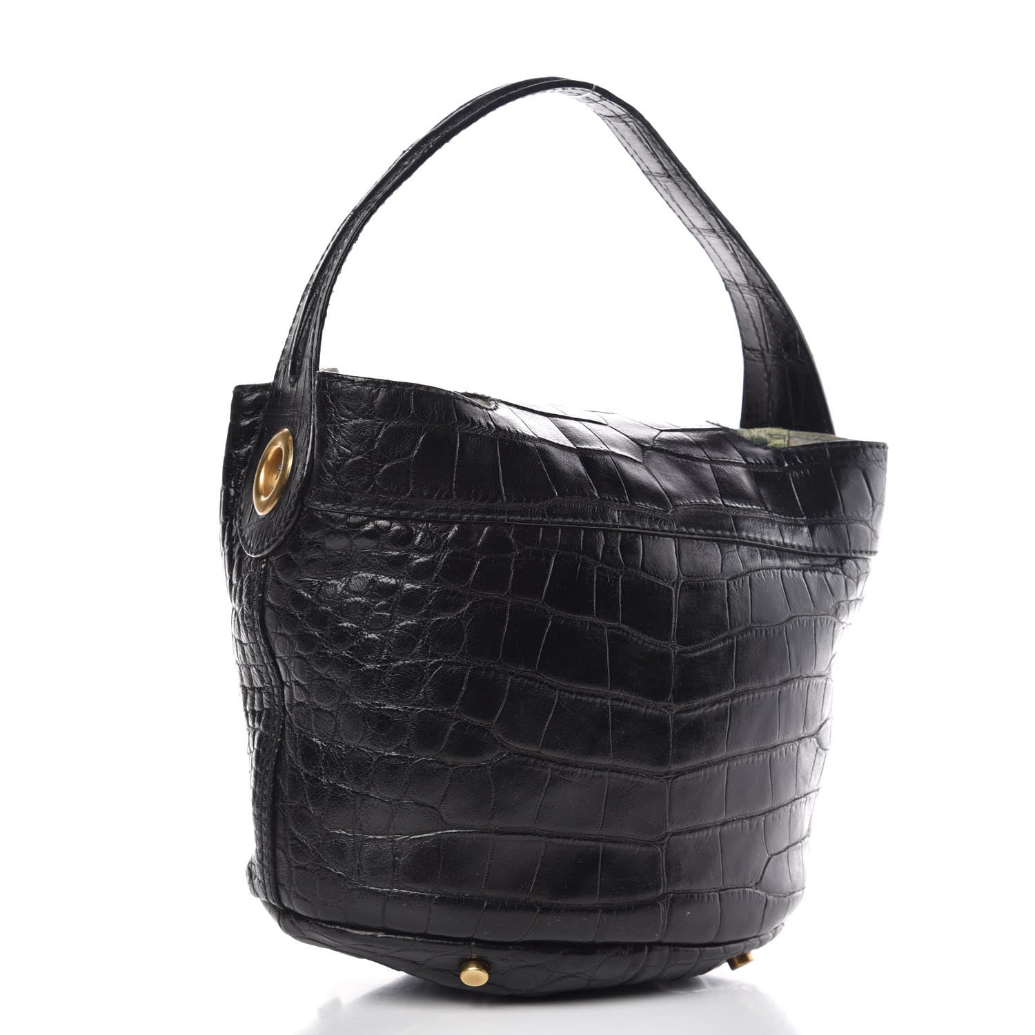 Saint Laurent Alligator Capri Flap Hobo Black 3 of 13