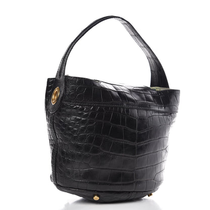 Saint Laurent Alligator Capri Flap Hobo Black 3 of 13