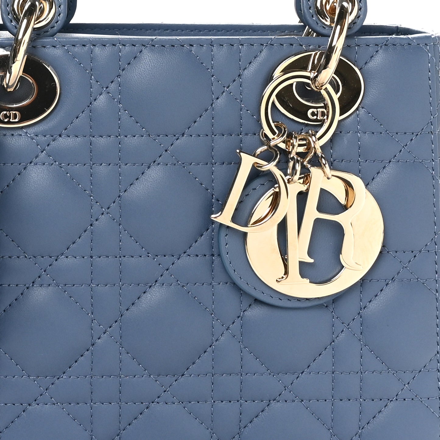 Lambskin Cannage Small My ABCDior Lady Dior Denim Blue