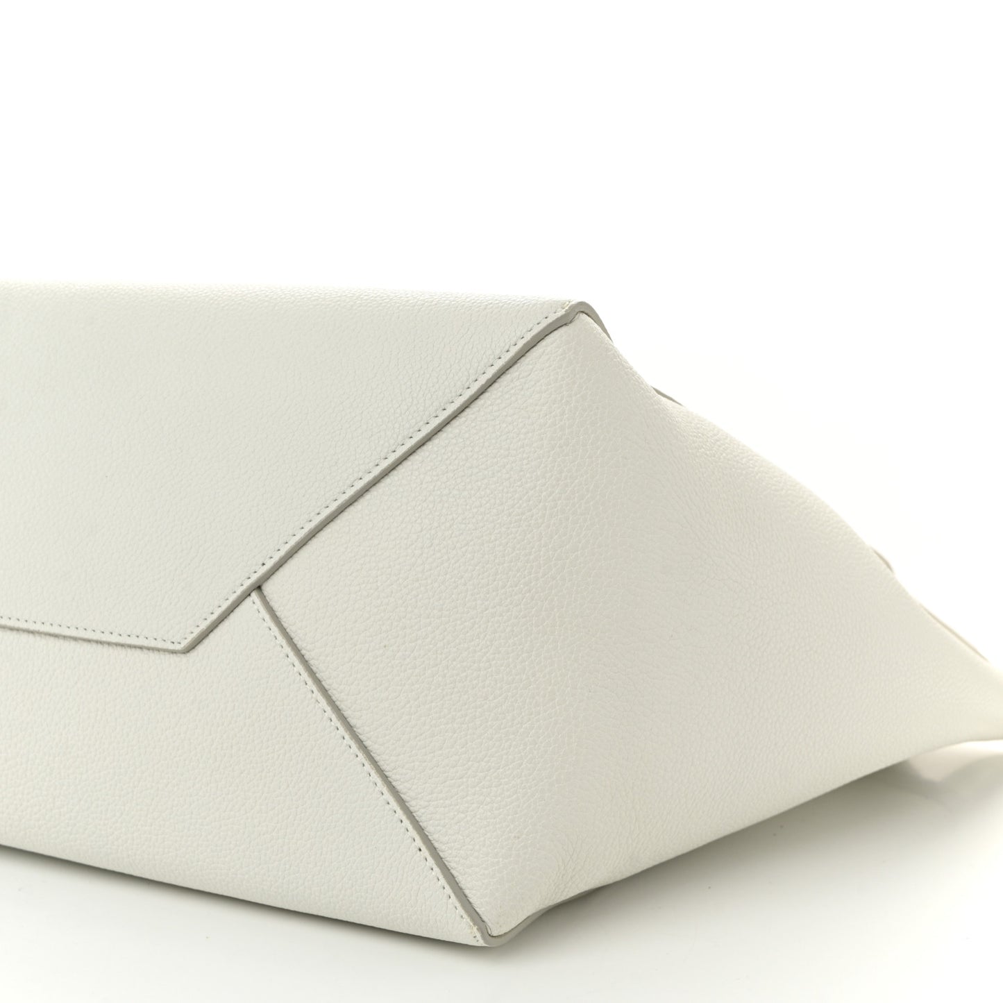 Soft Grained Calfskin Small Belt Cabas Phantom White