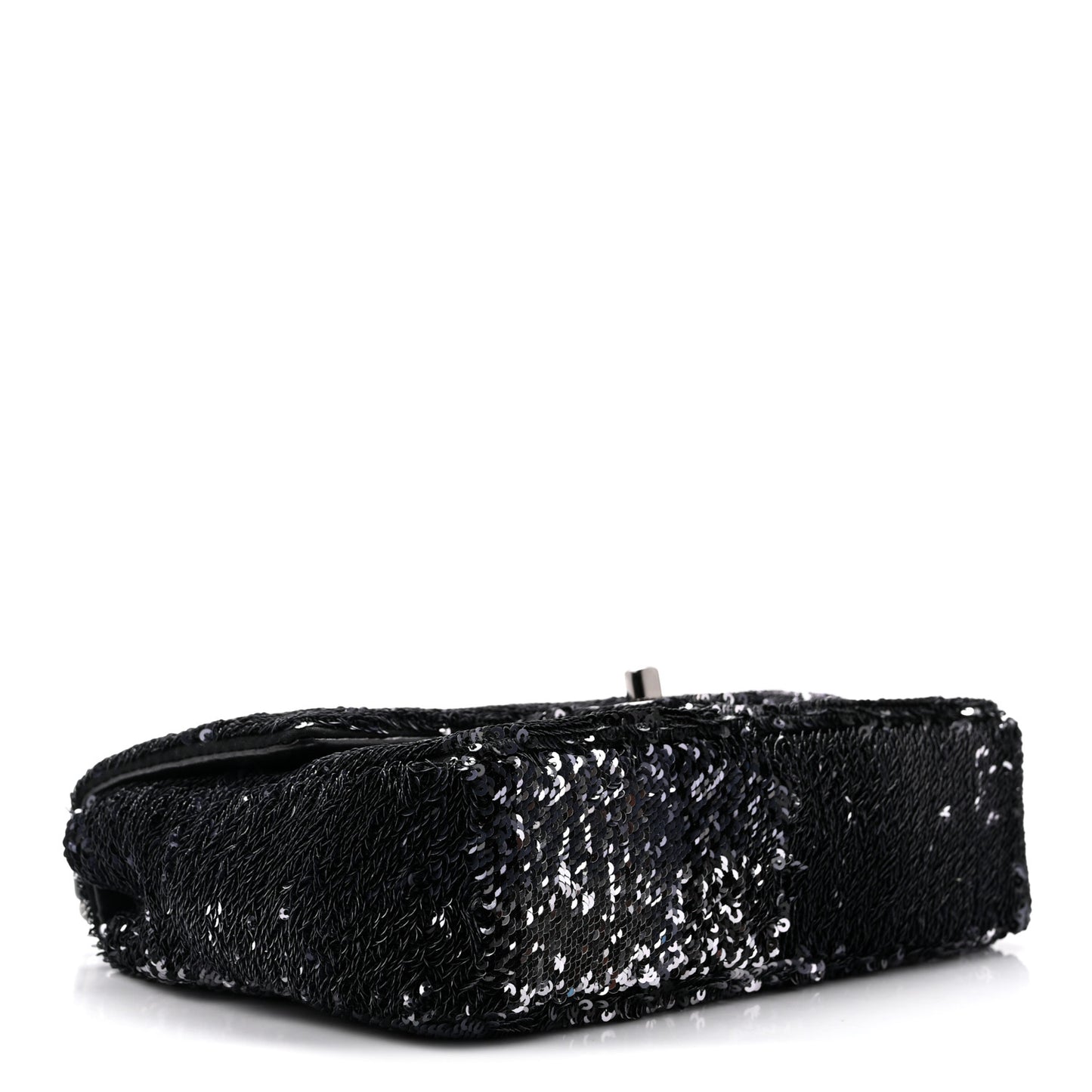 Sequin Quilted Small Single Flap Black