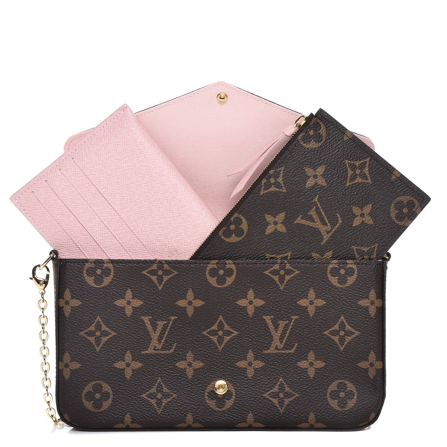 Louis Vuitton Monogram Lovely Birds Pochette Felicie Chain Wallet 9 of 11