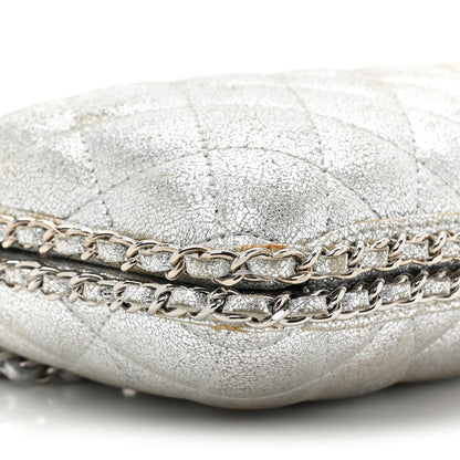 Chanel Metallic Lambskin Small Chain Around Clutch Silver 10 of 18