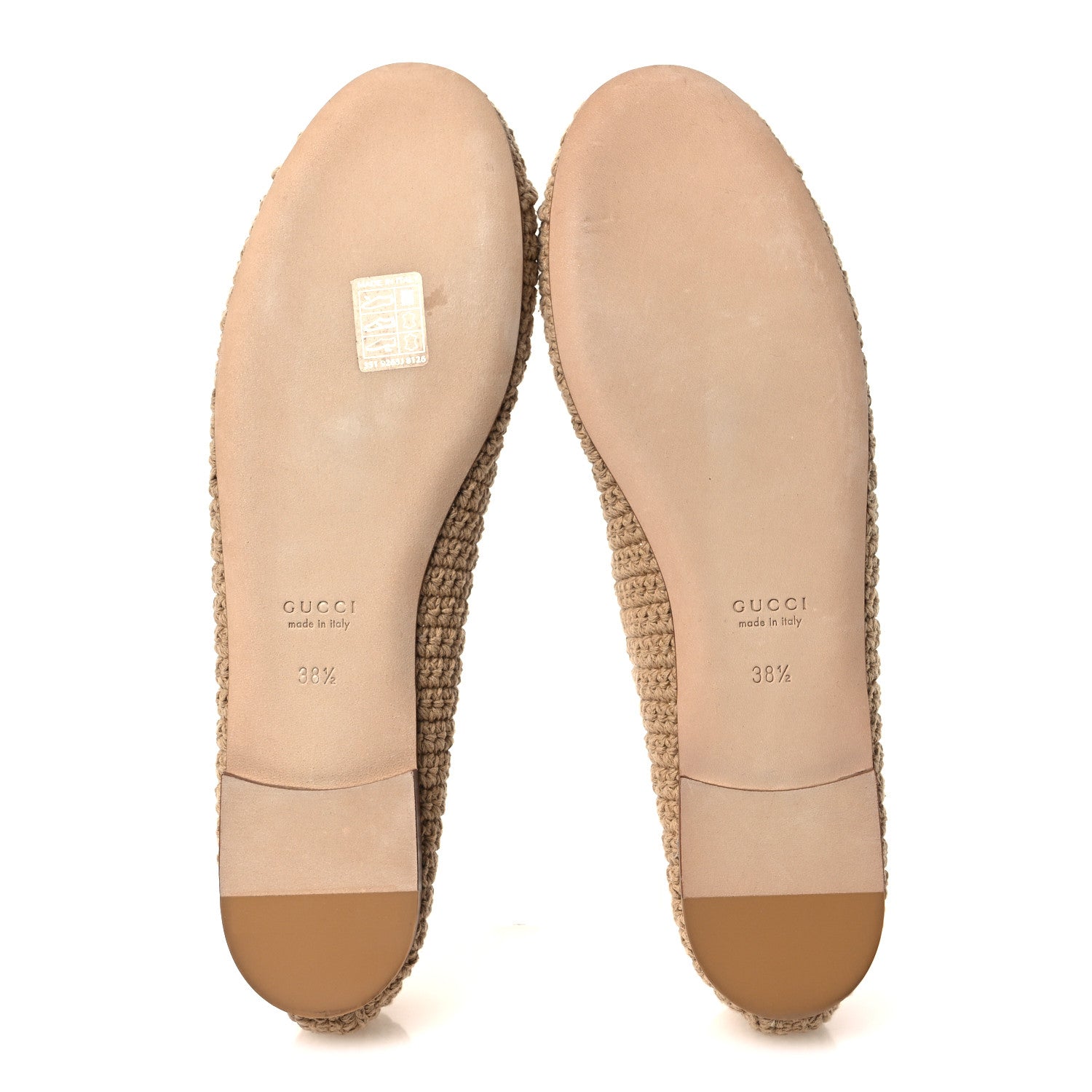 Gucci Cotton Crochet Nappa Camargue GG Ballerina Flats 38.5 Ecru Sand Storm 7 of 11