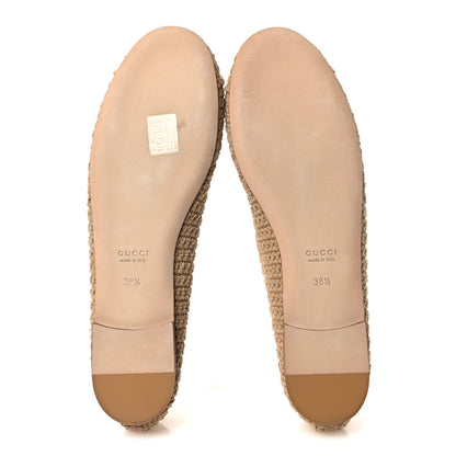 Gucci Cotton Crochet Nappa Camargue GG Ballerina Flats 38.5 Ecru Sand Storm 7 of 11