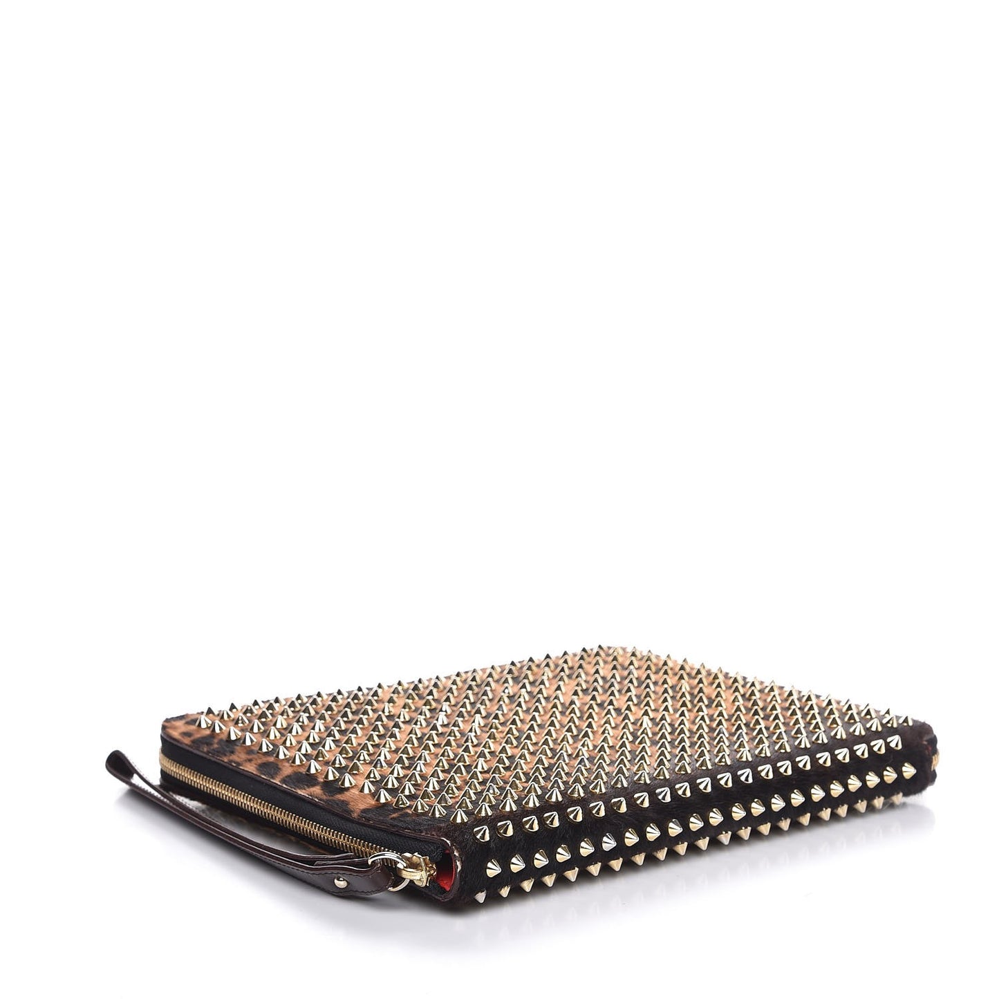 Calf Hair Leopard Print Spiked IPad Case