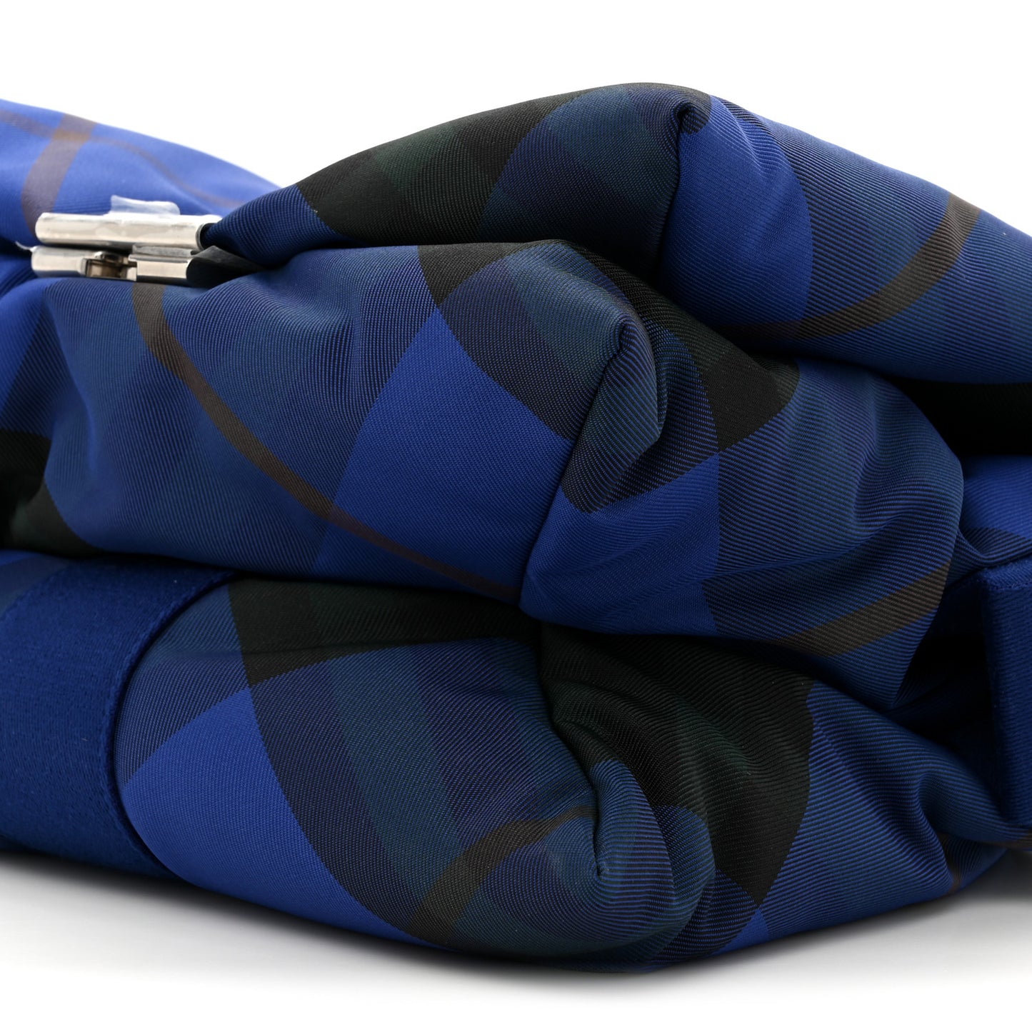 Nylon Pillow Check Knight Crossbody Blue