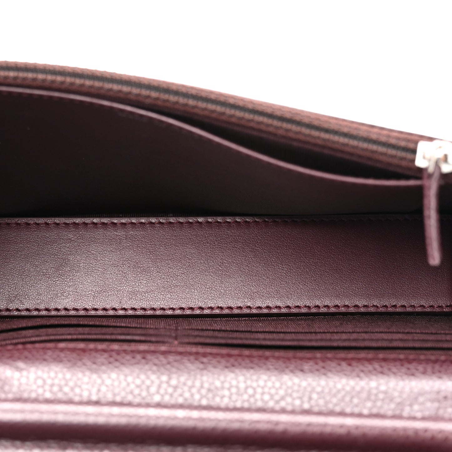 Caviar Quilted Wallet on Chain WOC Burgundy